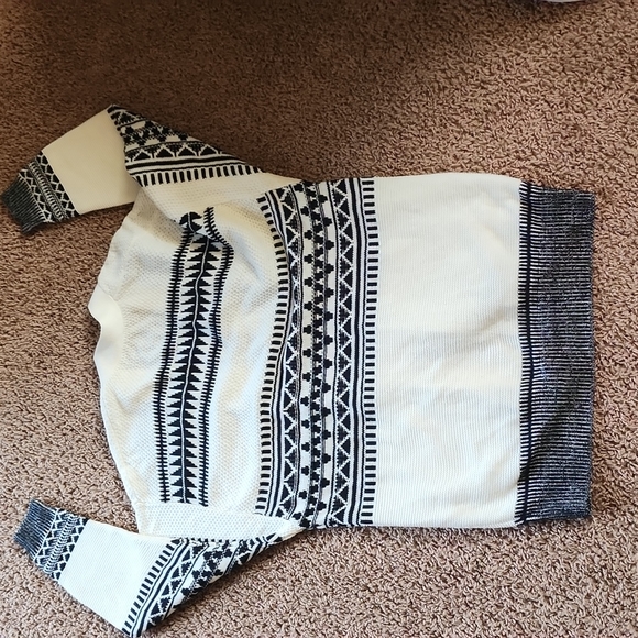 Express cardigan tunic oversized sweater drop shoulder black white XS - Picture 9 of 9